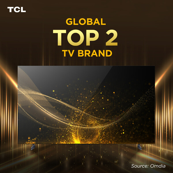 TCL Ranked as Global Top 2 TV Brand