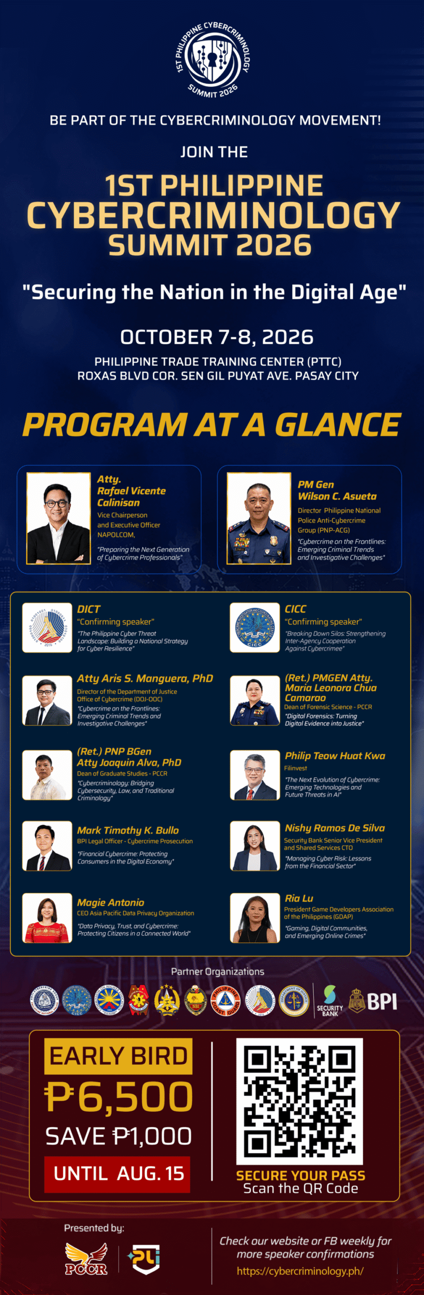 1st PH Cybercriminology Summit 2026 Flyer for PR